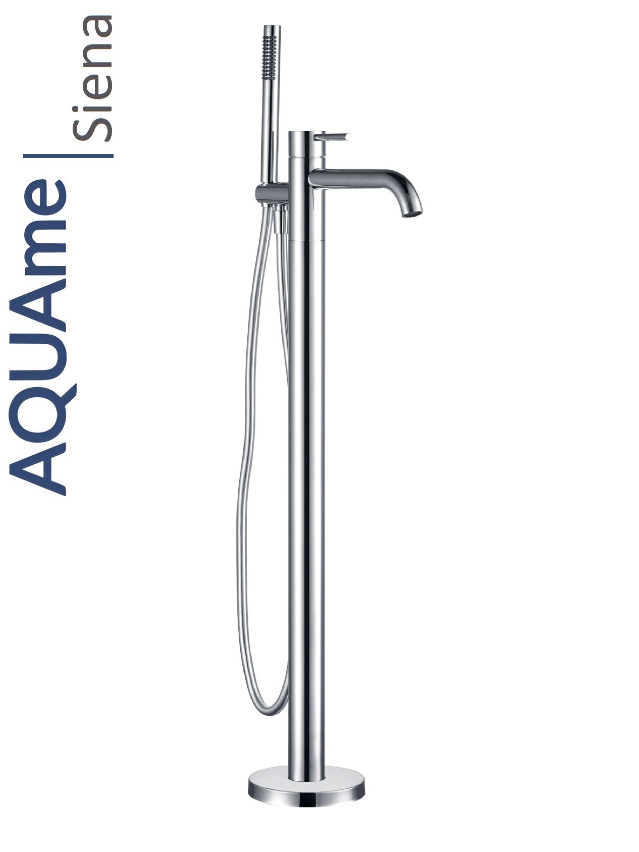 Смеситель для ванны AQUAme Siena напольный полированный хром AQM6218CR